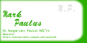 mark paulus business card